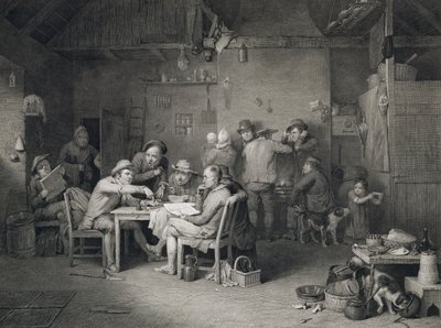 Los políticos del pueblo, grabado por Abraham Raimbach, 1814 de David Wilkie